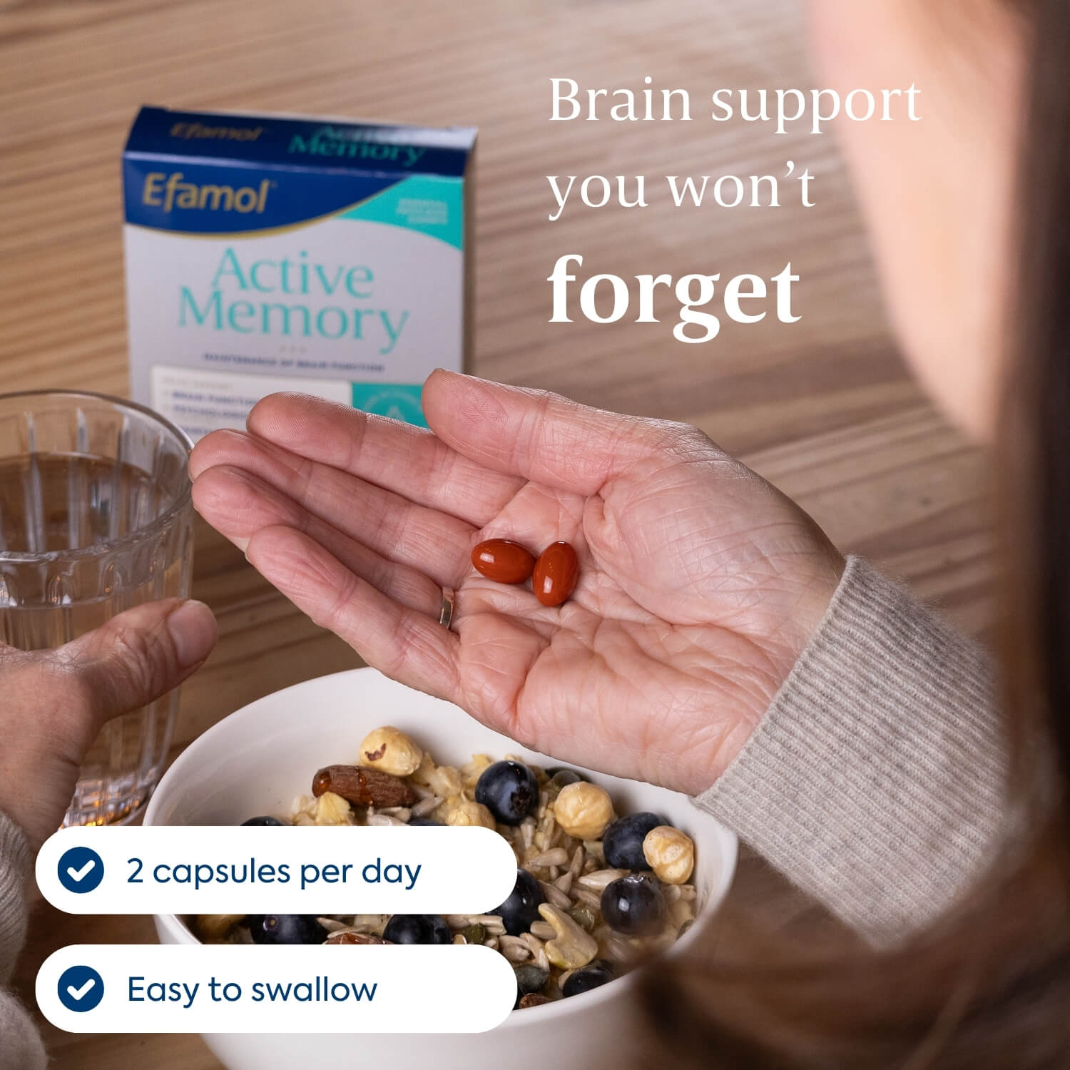Efamol Active Memory Supplements for Maintenance of Brain Function, 30 Capsules (Exp 01/27)