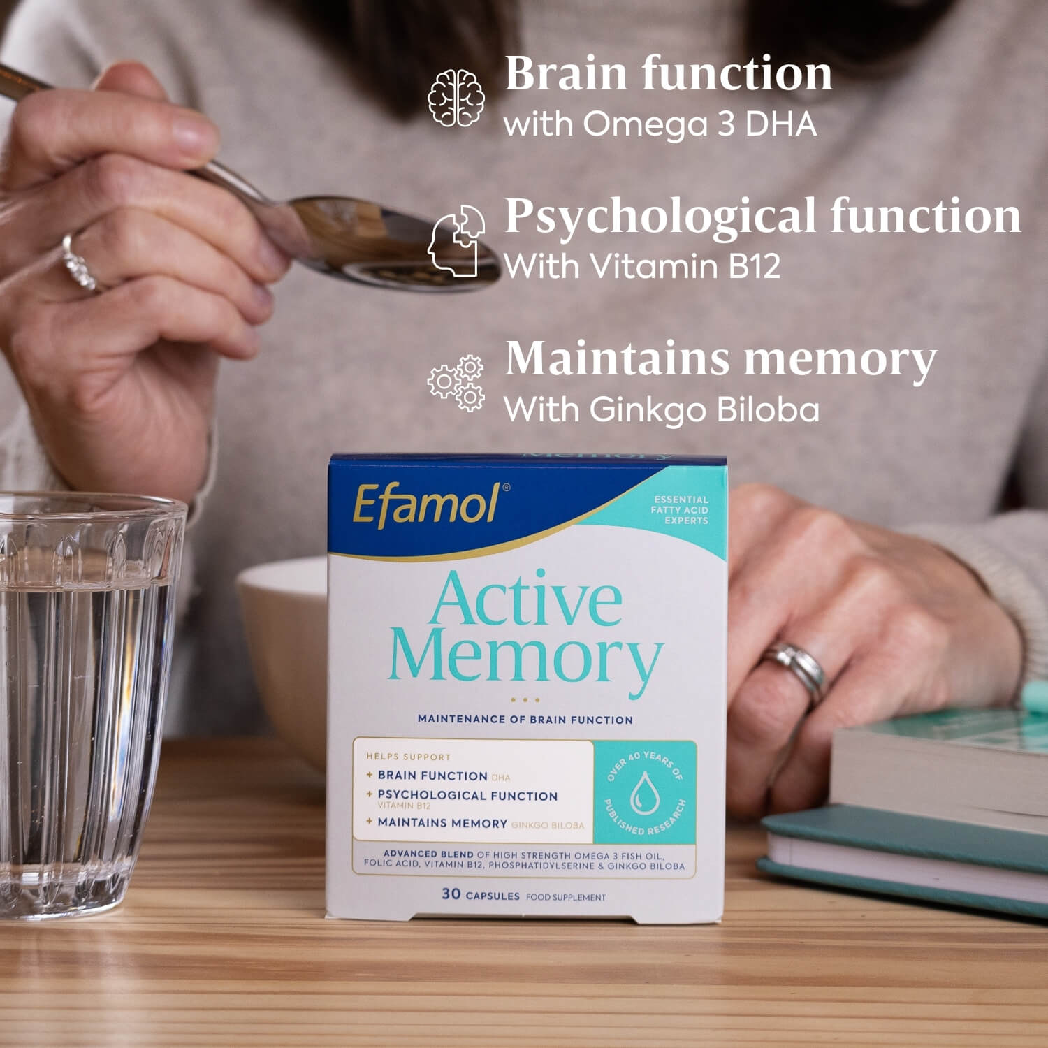 Efamol Active Memory Supplements for Maintenance of Brain Function, 30 Capsules (Exp 01/27)