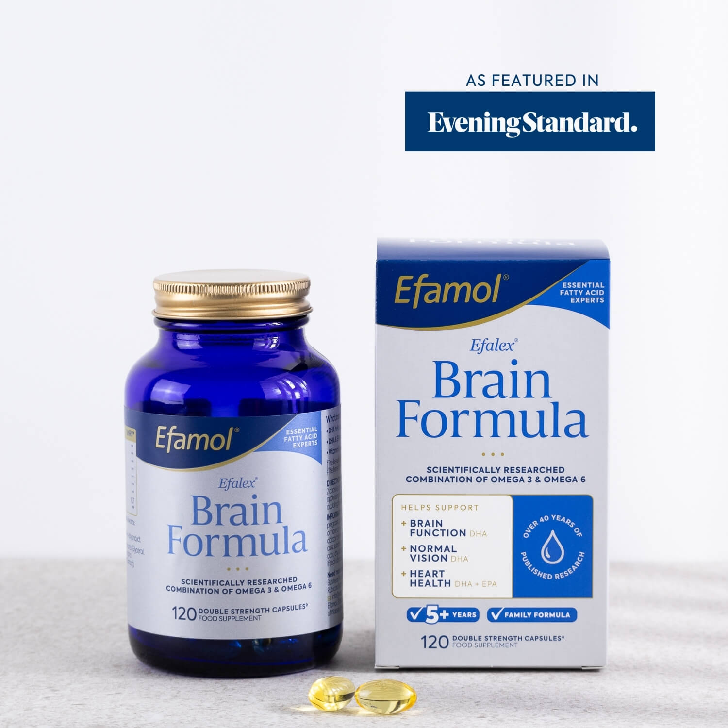 Efamol Efalex Brain Formula Omega 3 Fish Oil & Omega 6 Evening Primrose Oil (2 Sizes)