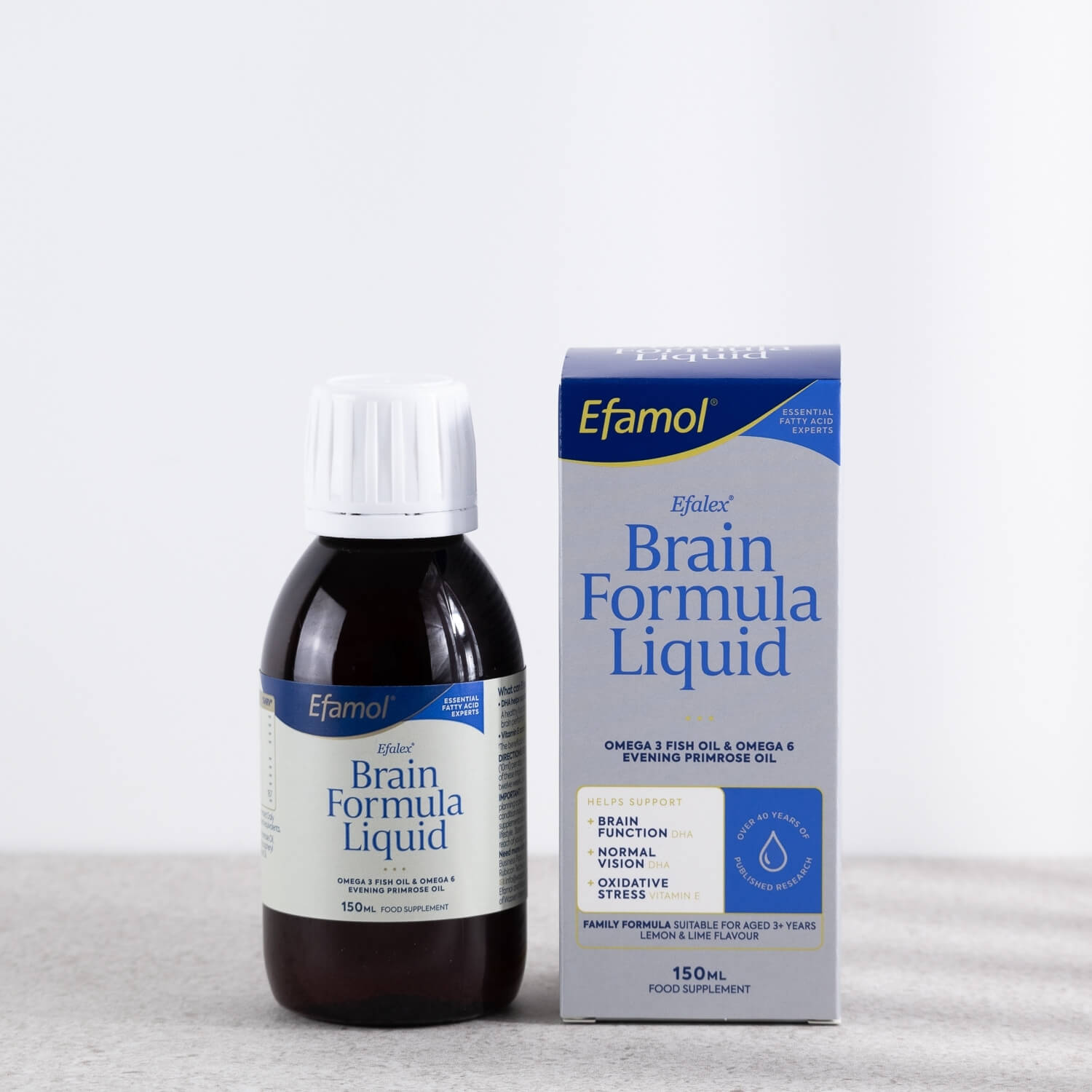 Efamol Efalex Brain Formula Liquid Omega 3 Fish Oil & Omega 6 Evening Primrose Oil, 150ml (Exp 01/28)
