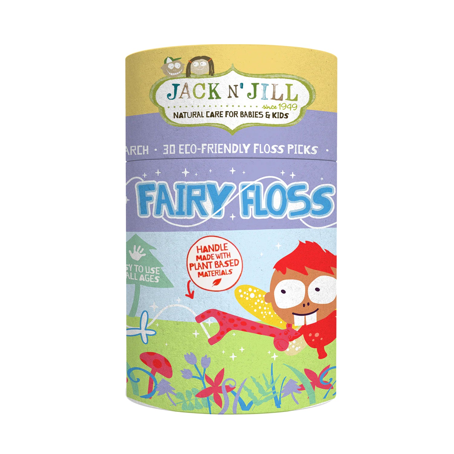 Jack N' Jill Fairy Floss Dental Flossers, 30pcs