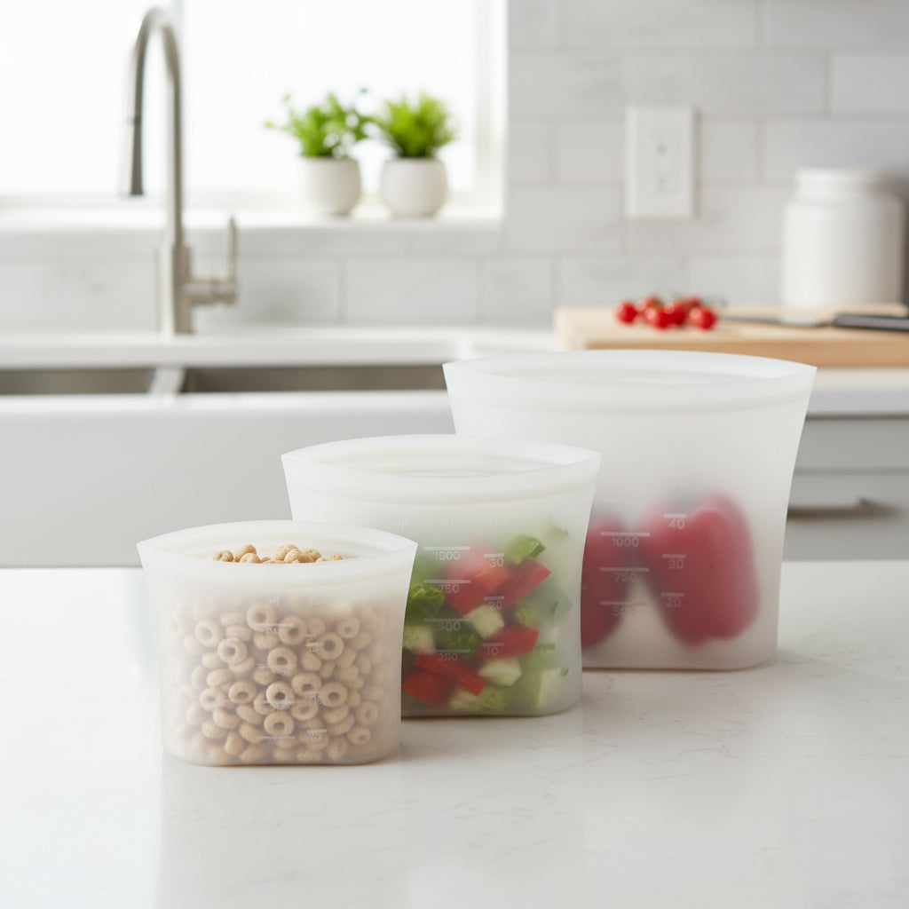 Biomom Stand-Up Silicone Food Storage Bags, 2pk (2 Sizes)