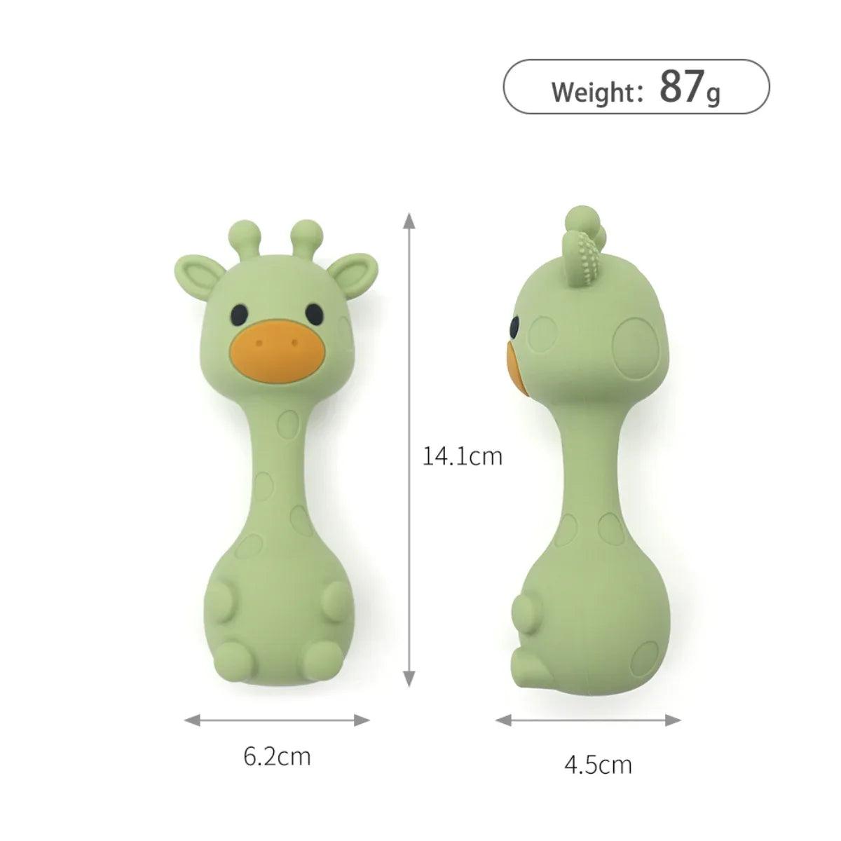 Giraffe Rattle Biomom Silicone Giraffe Sensory Rattle Toy | Pupsik Singapore