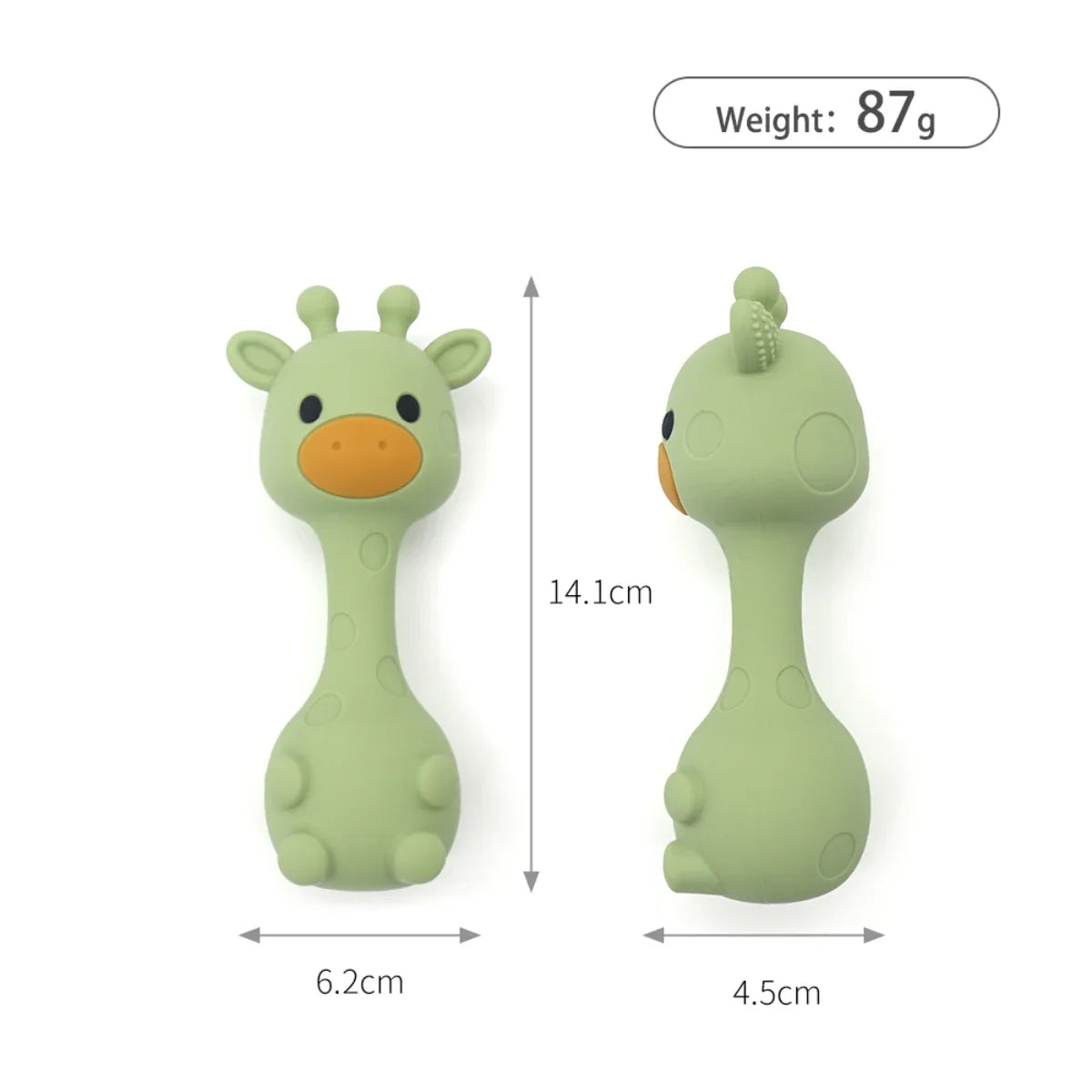 Biomom Silicone Giraffe Sensory Rattle Toy - Pupsik Singapore