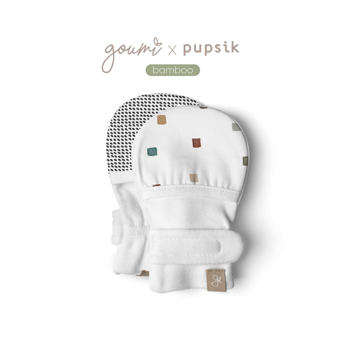 Goumi x Pupsik Bamboo Stay On Mitts – City Blocks (2 Sizes)