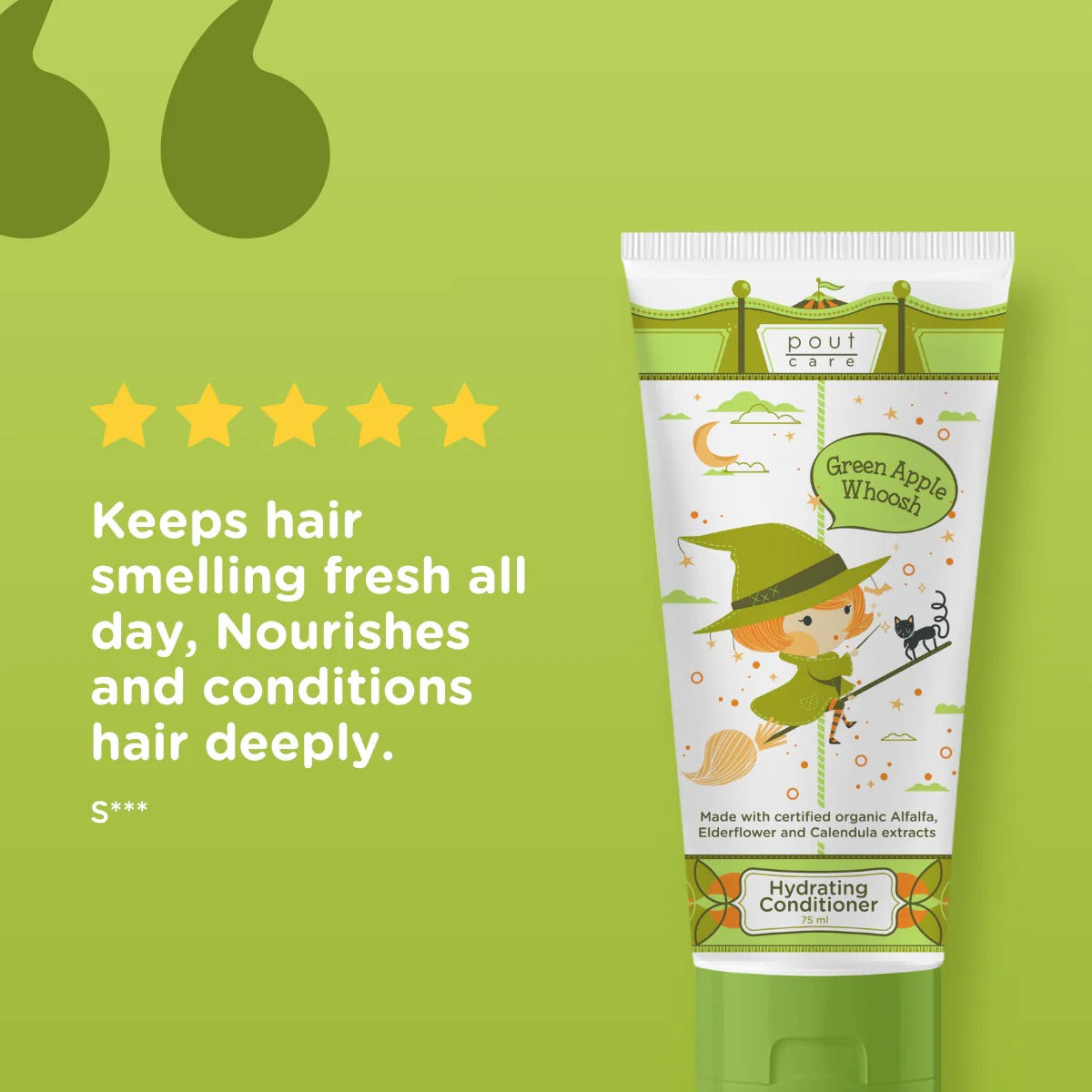 pout Care Green Apple Whoosh Hydrating Conditioner, 250ml (Exp 06/29)