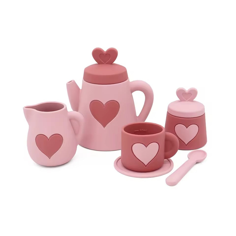 Biomom Silicone Pretend Play Tea Pot Set (Pink)