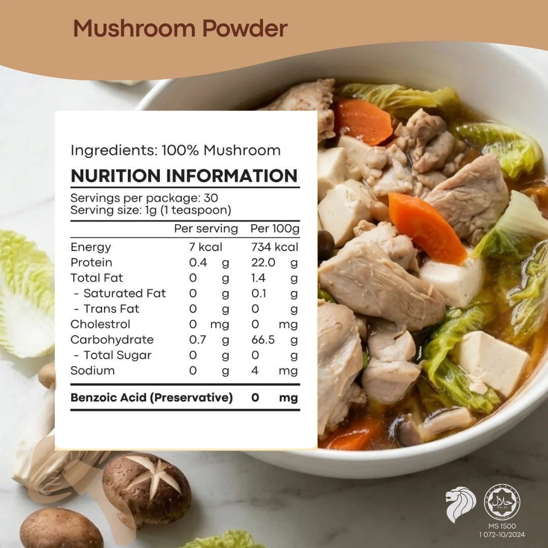AVIA Mushroom Natural Seasoning Powder, 30g (Exp 01/28) | SG Homemade