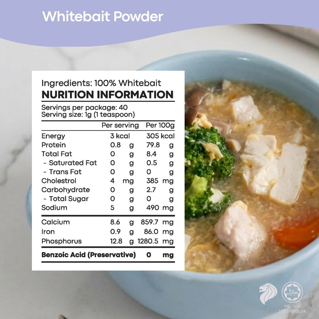 AVIA Whitebait Natural Seasoning Powder, 40g (Exp 01/28) | SG Homemade