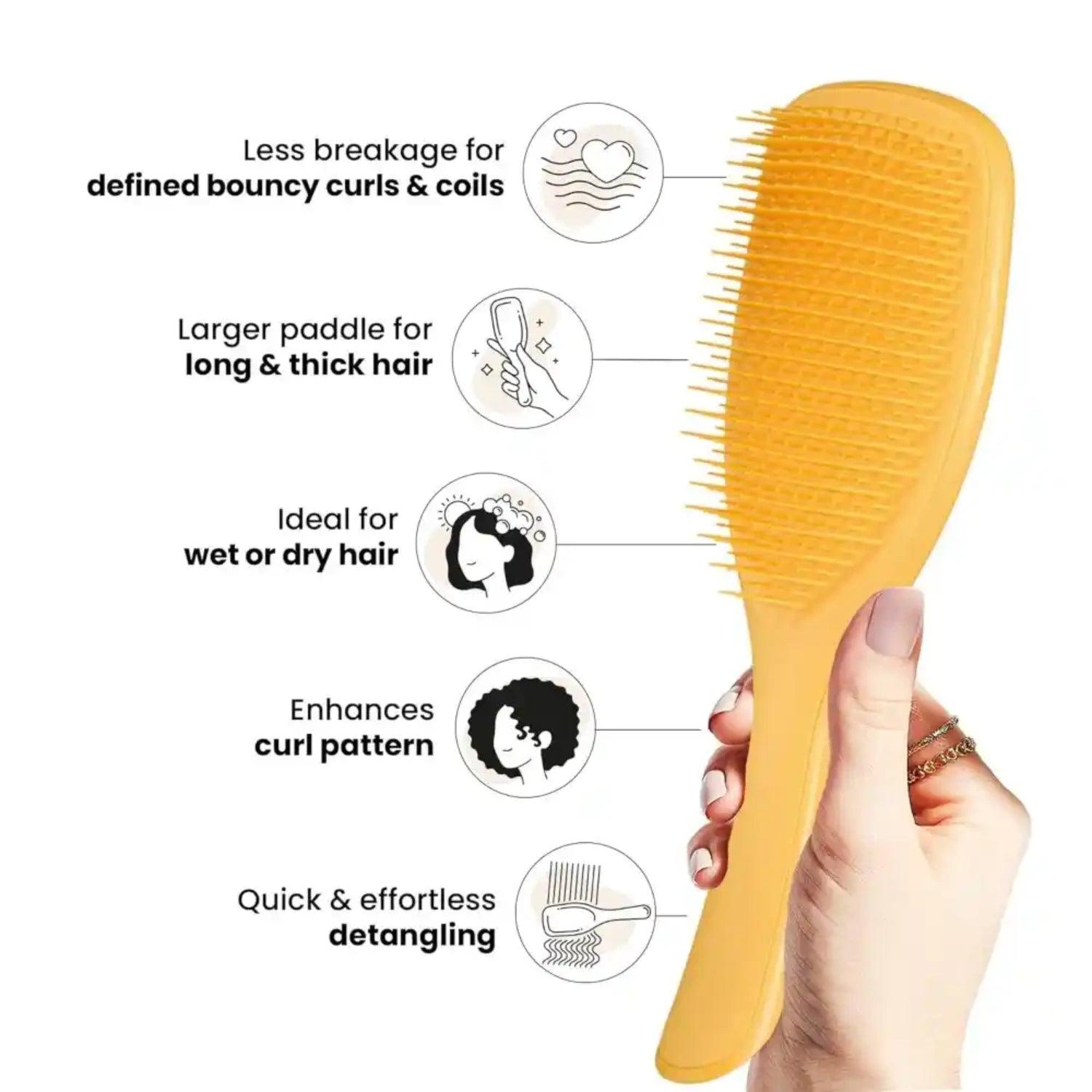 Tangle Teezer The Ultimate Detangler Large Hairbrush, Naturally Curly - Yellow Daffodil - Pupsik Singapore