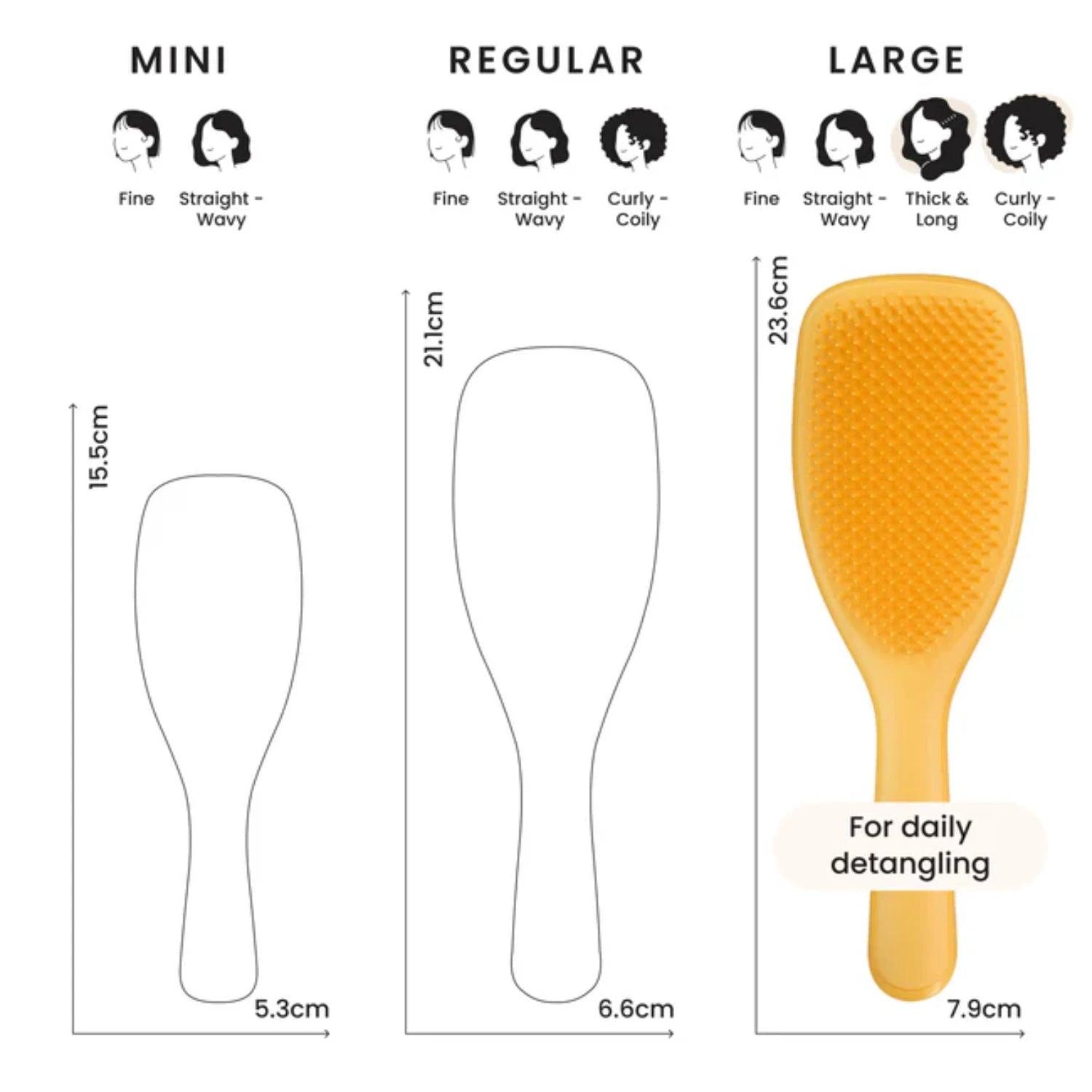 Tangle Teezer The Ultimate Detangler Large Hairbrush, Naturally Curly - Yellow Daffodil - Pupsik Singapore