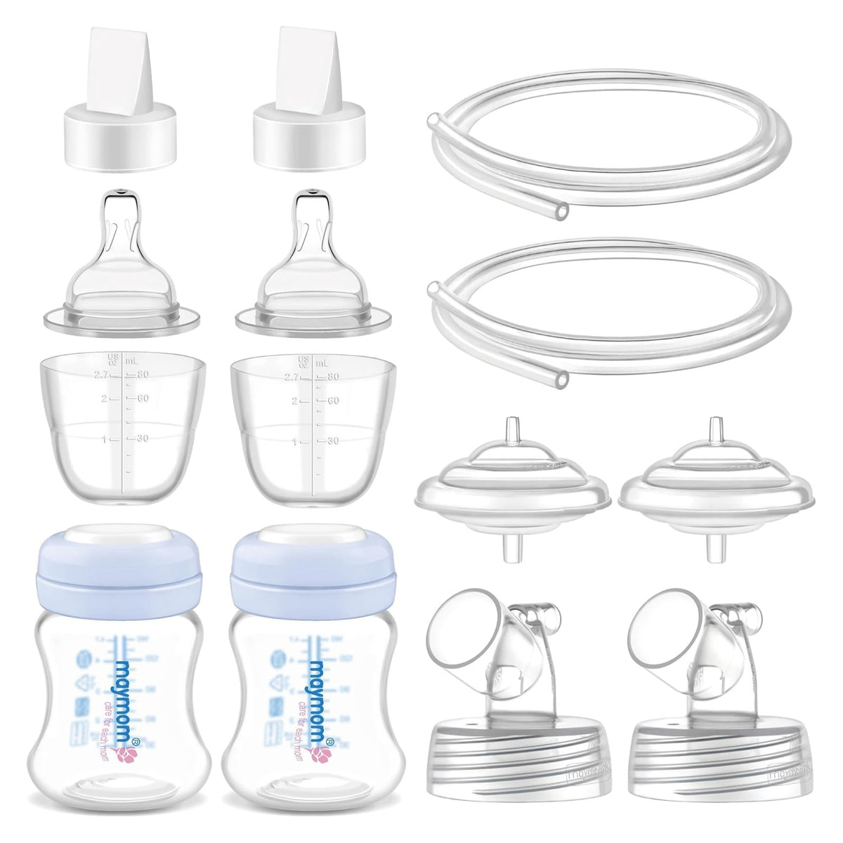 Maymom Pump Parts Set for Spectra with Base Connector, 5-in-1 & 7-in-1 Set (3 Types) | Flange Not Included