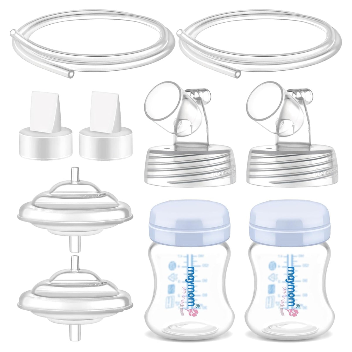Maymom Pump Parts Set for Spectra with Base Connector, 5-in-1 & 7-in-1 Set (3 Types) | Flange Not Included