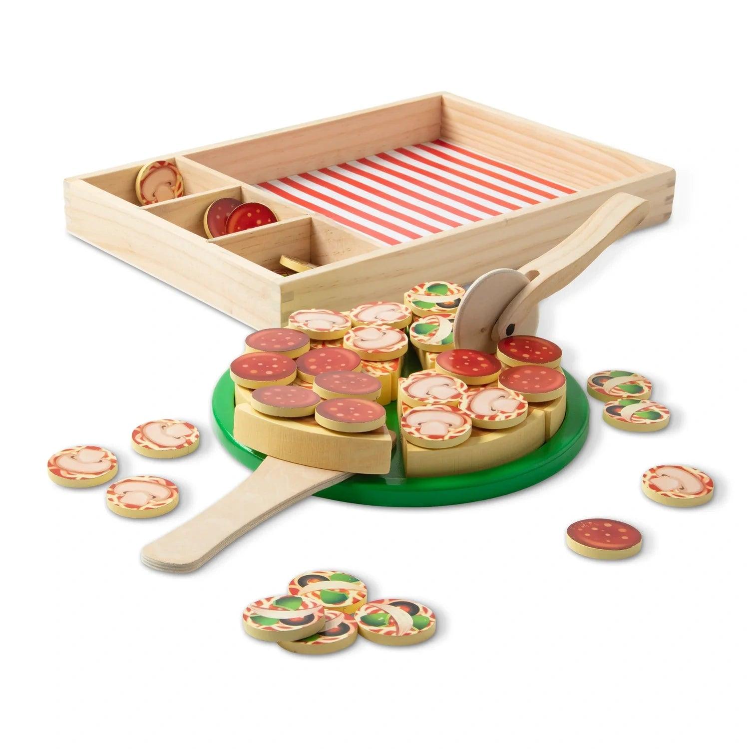 Melissa & Doug Wooden Pizza Party Play Set - Pupsik Singapore