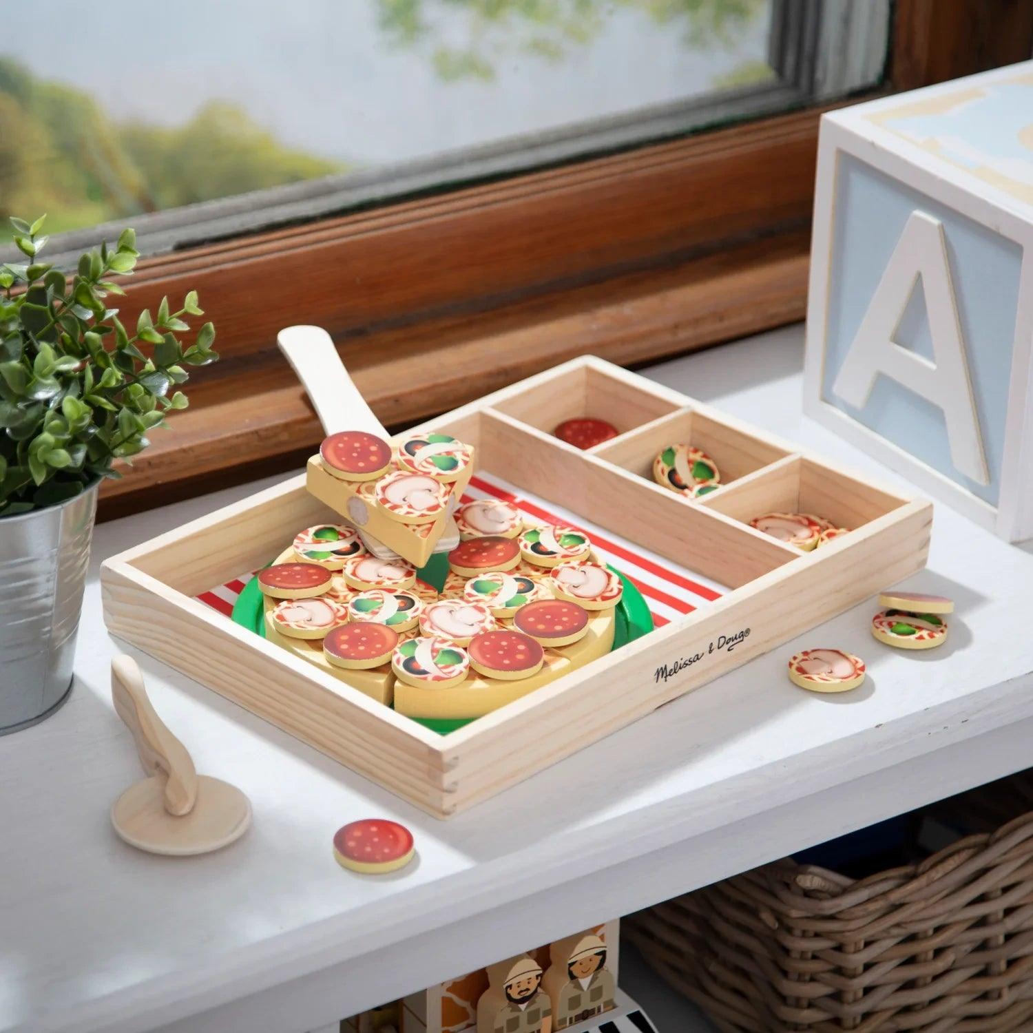 Melissa & Doug Wooden Pizza Party Play Set - Pupsik Singapore