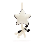 Jellycat Bashful Black & Cream Puppy Musical Pull Toy