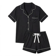 MPJ Alaise Women's Bamboo Pyjamas Short Set – Onyx Black (3 Sizes) - Pupsik Singapore