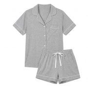 MPJ Alaise Women's Bamboo Pyjamas Short Set – Heather Grey (4 Sizes) - Pupsik Singapore