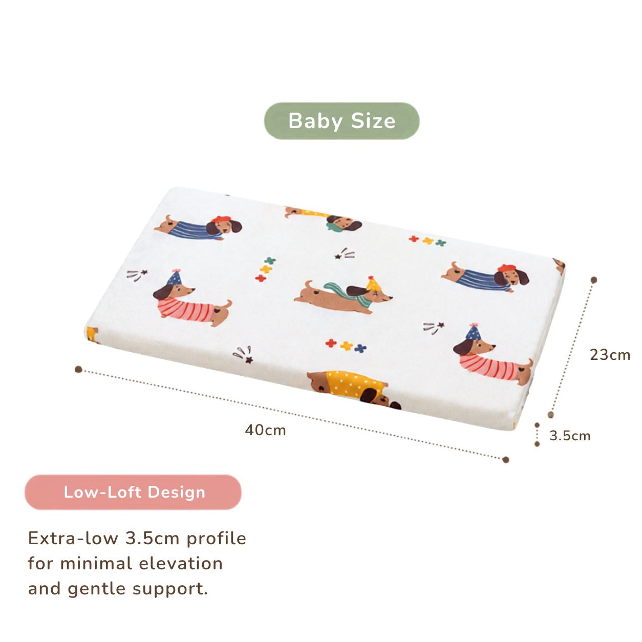 MPJ Gentle Support Memory Foam Baby Pillow (3 Designs)