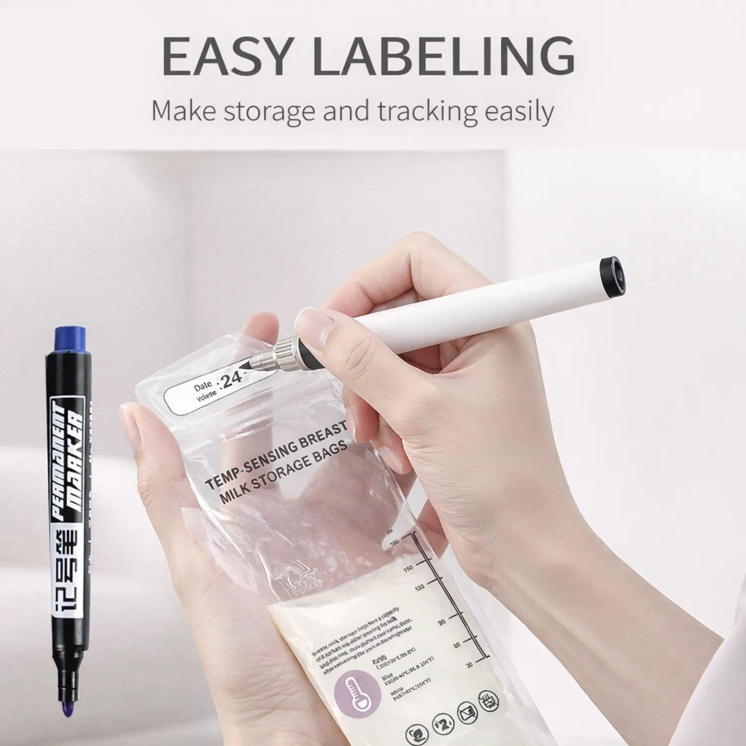MPJ Temp-Sensing Breast Milk Storage Bags, 180ml (30pcs) - Pupsik Singapore