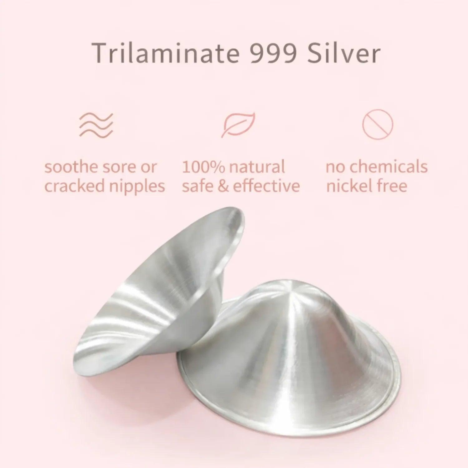 MPJ Trilaminate 999 Silver Nursing Cups, 1 Pair (2 Sizes) - Pupsik Singapore