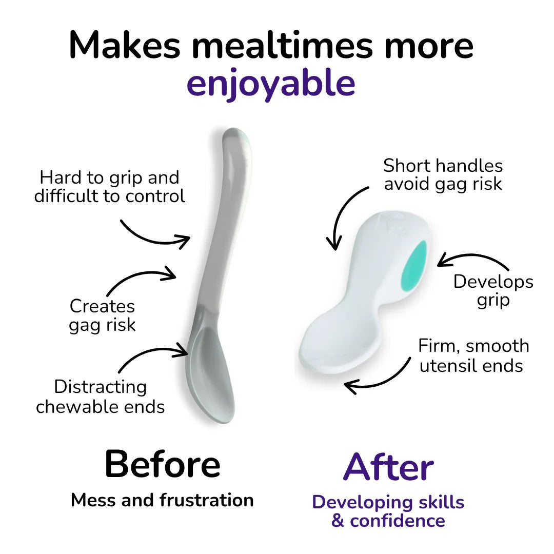 Doddl Baby Fork & Spoon Cutlery Set with Case (6M+) - Dusky Rose