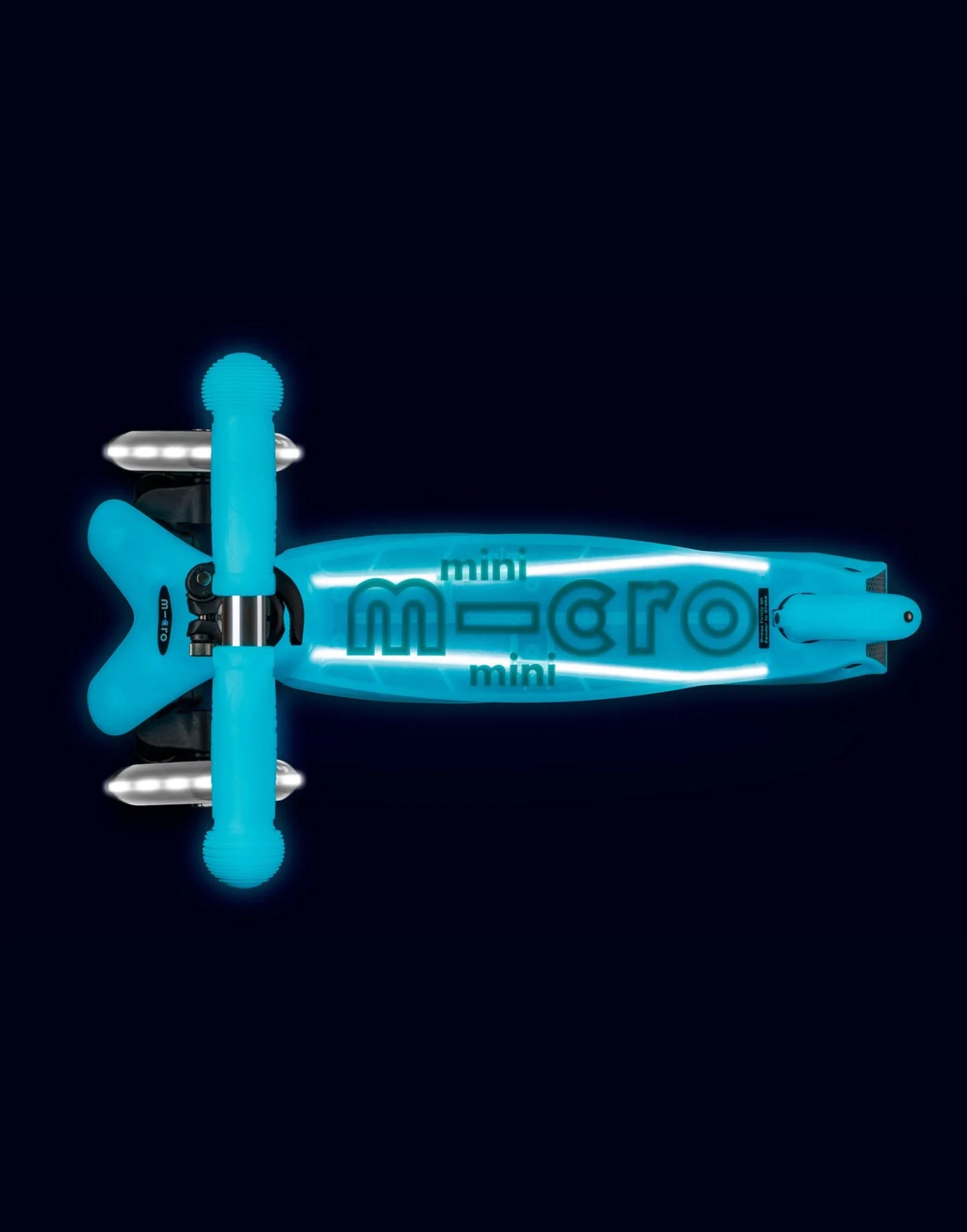 Micro Mini Deluxe Glow LED Plus Scooter (LED Wheels + Deck) - Glacier Aqua