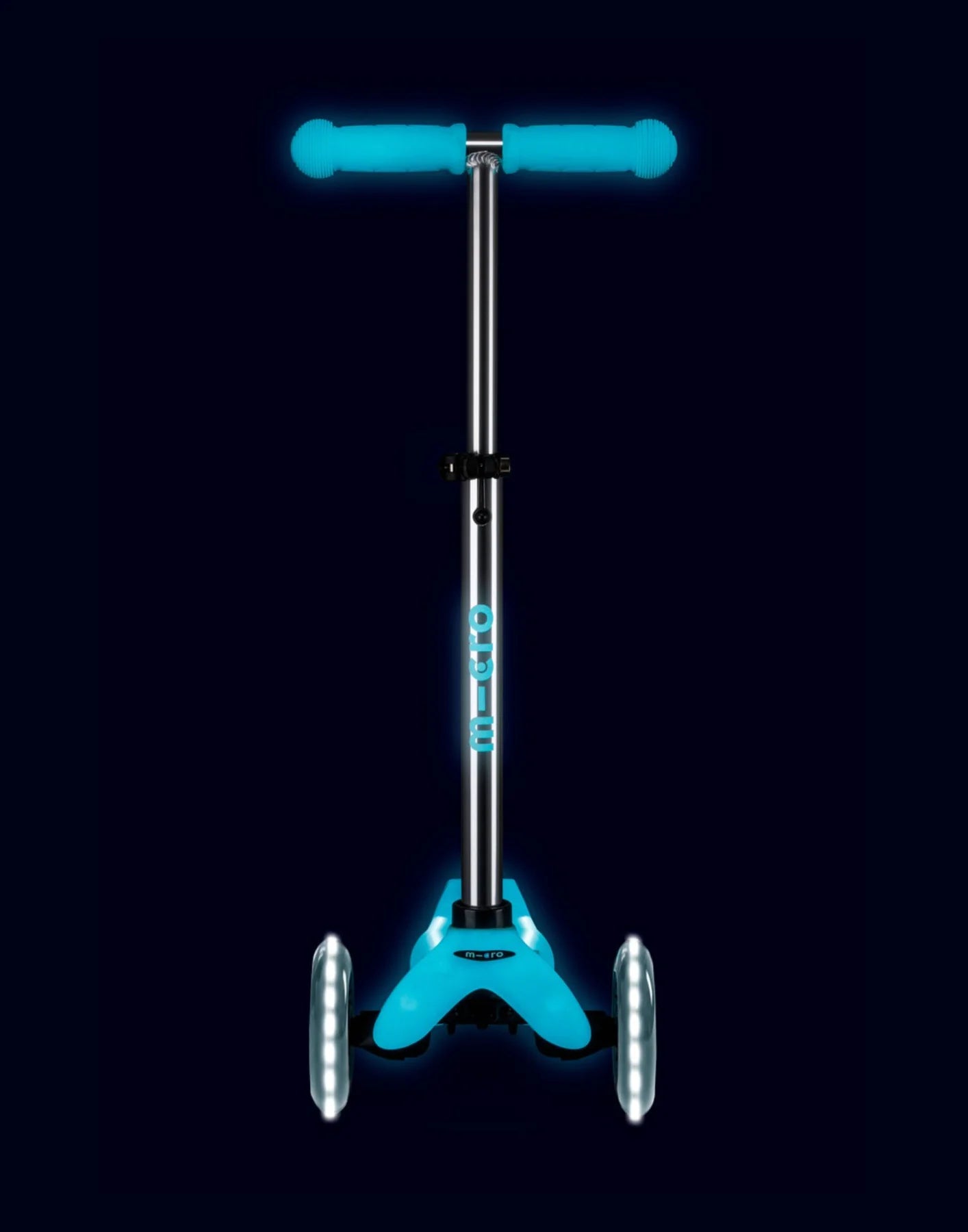 Micro Mini Deluxe Glow LED Plus Scooter (LED Wheels + Deck) - Glacier Aqua