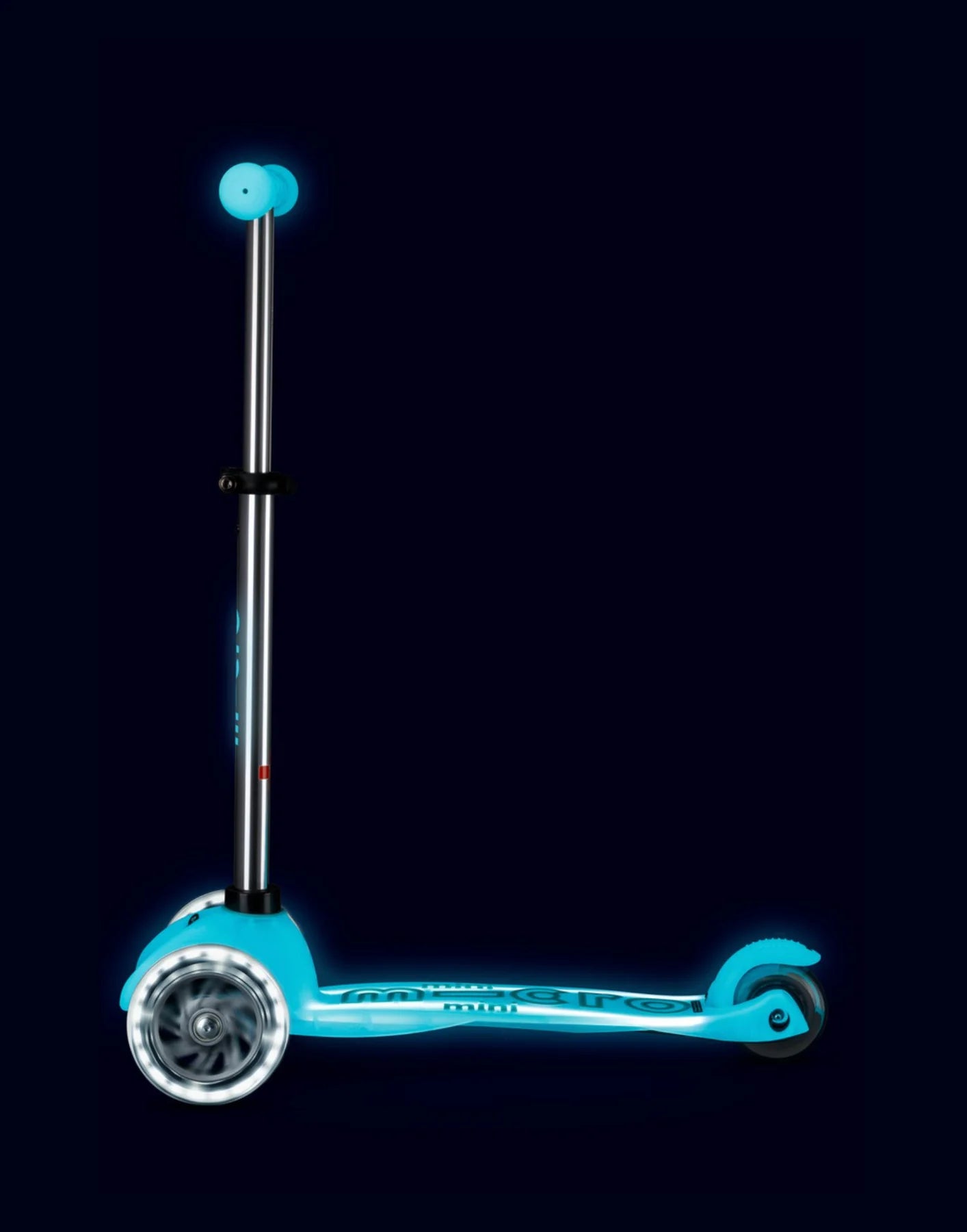 Micro Mini Deluxe Glow LED Plus Scooter (LED Wheels + Deck) - Glacier Aqua