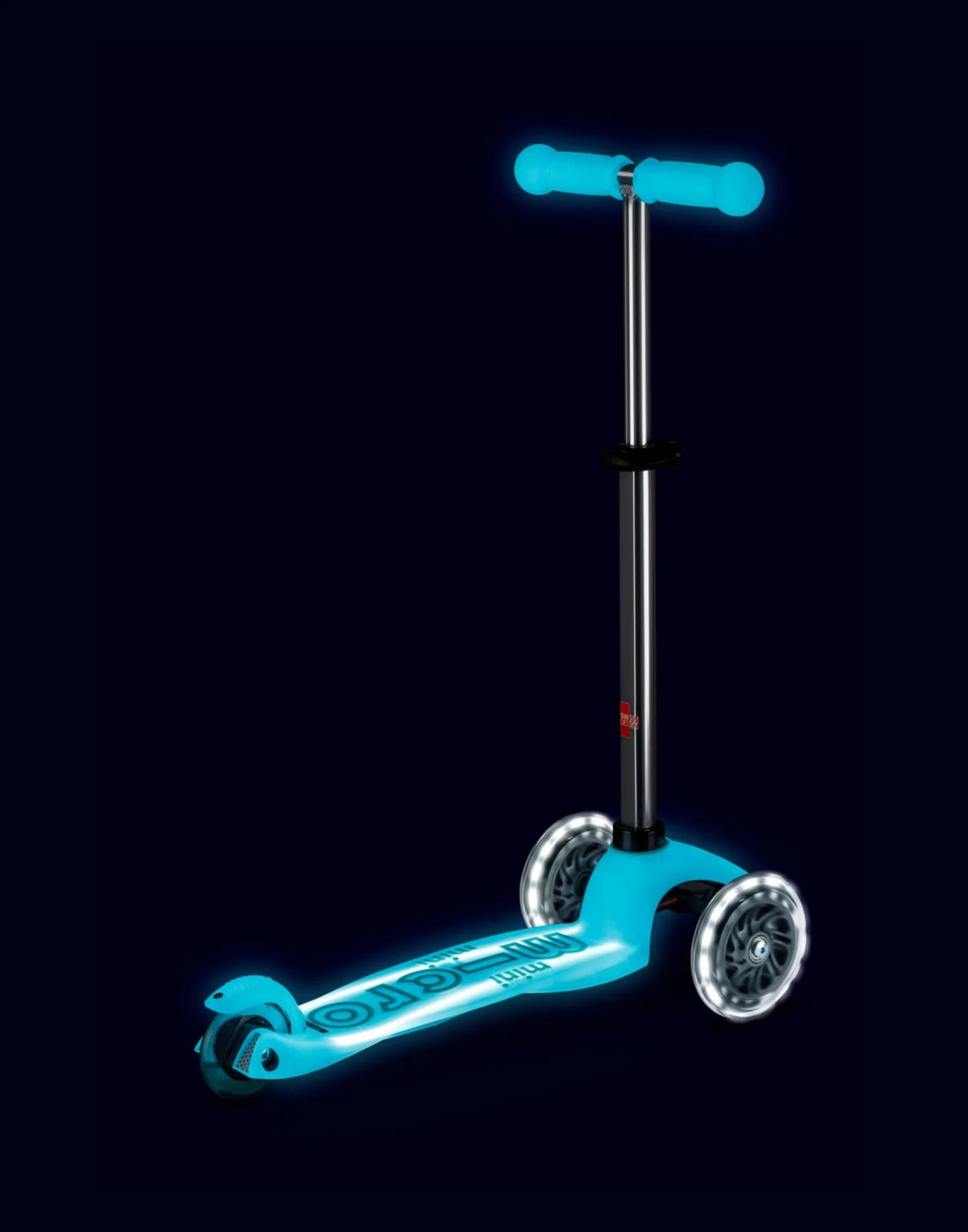 Micro Mini Deluxe Glow LED Plus Scooter (LED Wheels + Deck) - Glacier Aqua