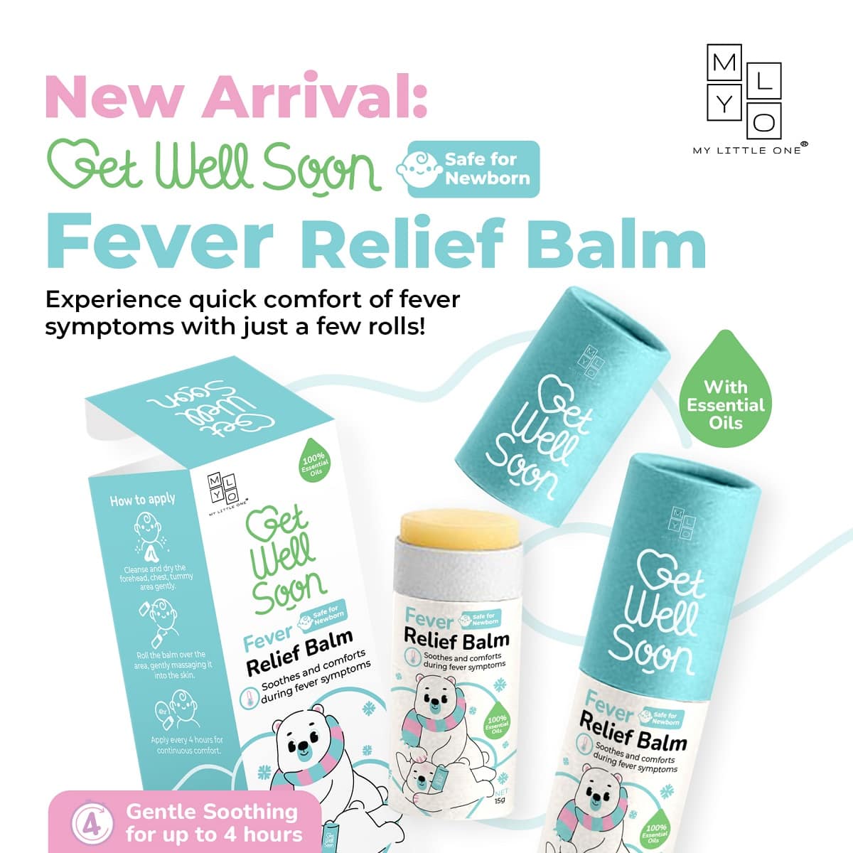 MyLO Get Well Soon Fever Relief Balm, 15g (Exp 04/28)