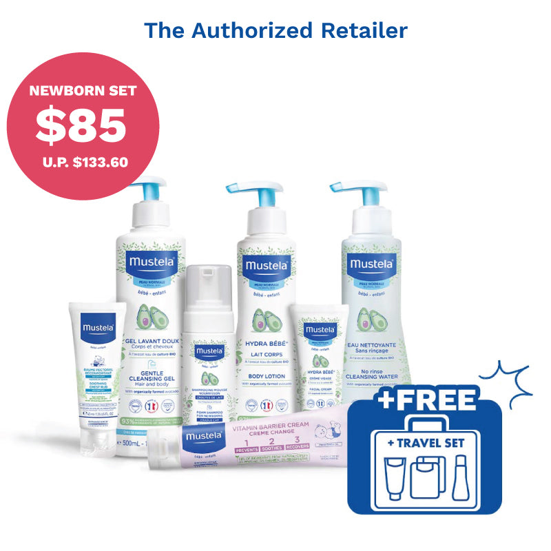 Mustela Newborn Essential Set with Nursing Comfort Balm / Soothing Chest Rub (2 Types) - Pupsik Singapore