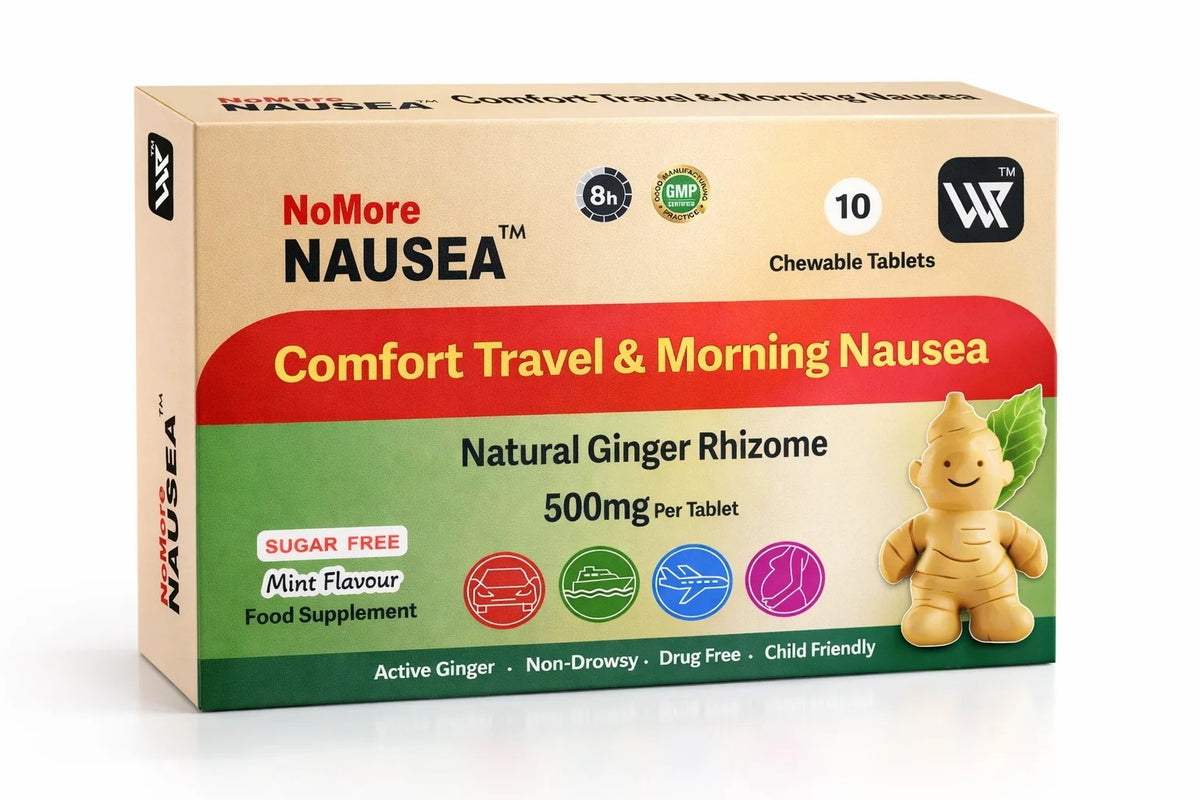 NoMore Nausea Comfort Travel & Morning Nausea Chewable Tablets, 10s (Exp 04/29) - Pupsik Singapore