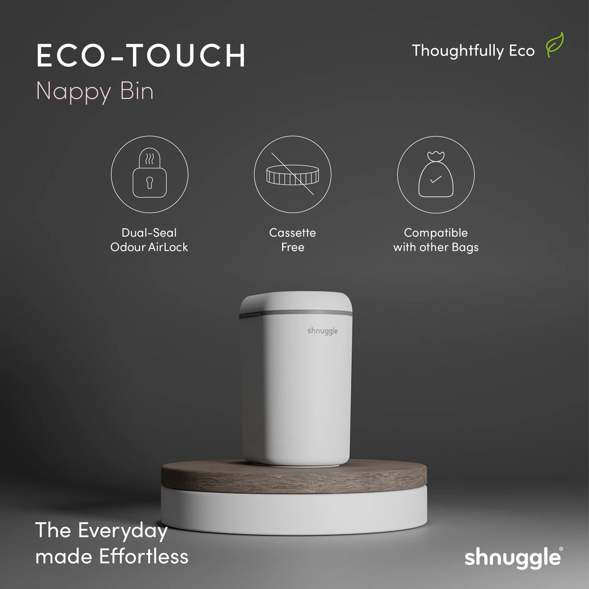 Shnuggle Eco-Touch Nappy Bin (2 Colors) | Diaper Bin