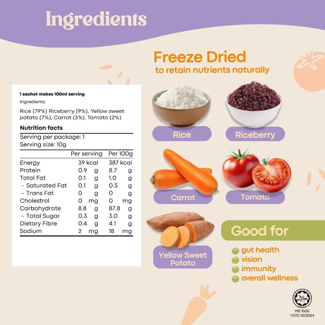 AVIA Berry Quick Porridge, 2pks/box - ABC Sweet Potato, Carrot & Tomato (Exp 07/28) | SG Homemade