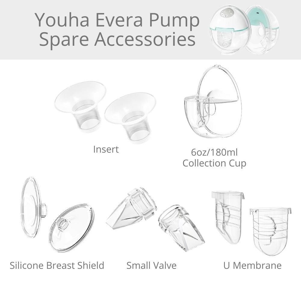 Youha Spare Pump Accessories for Evera Wearable Breast Pump (10 Types)