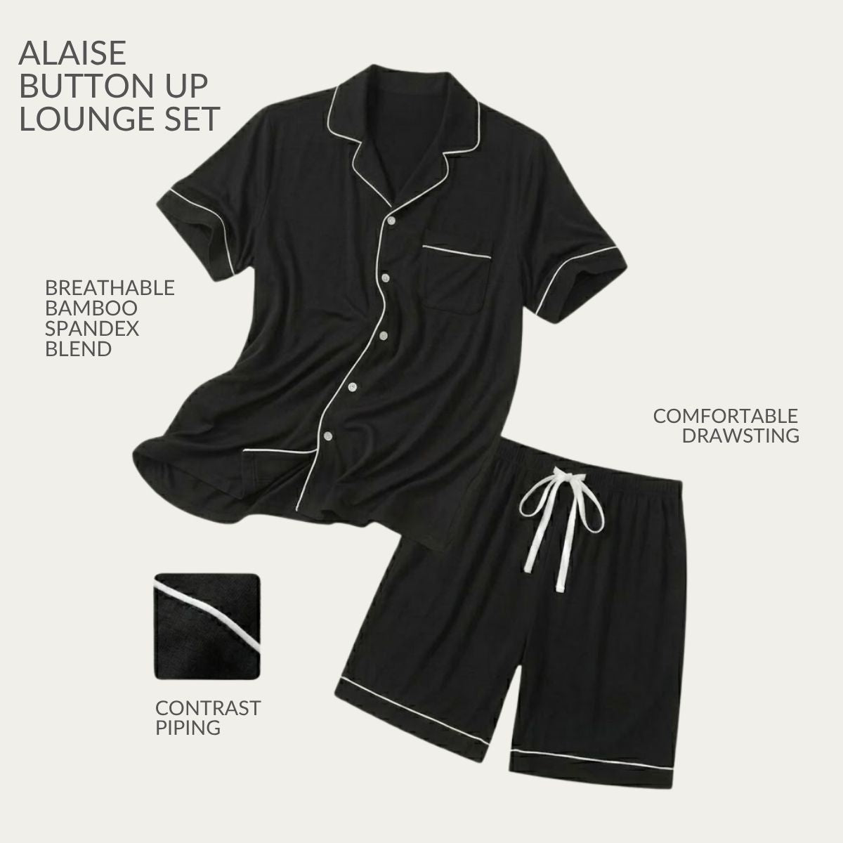 MPJ Alaise Men's Bamboo Pyjamas Short Set (2 Colors, 3 Sizes) - Pupsik Singapore