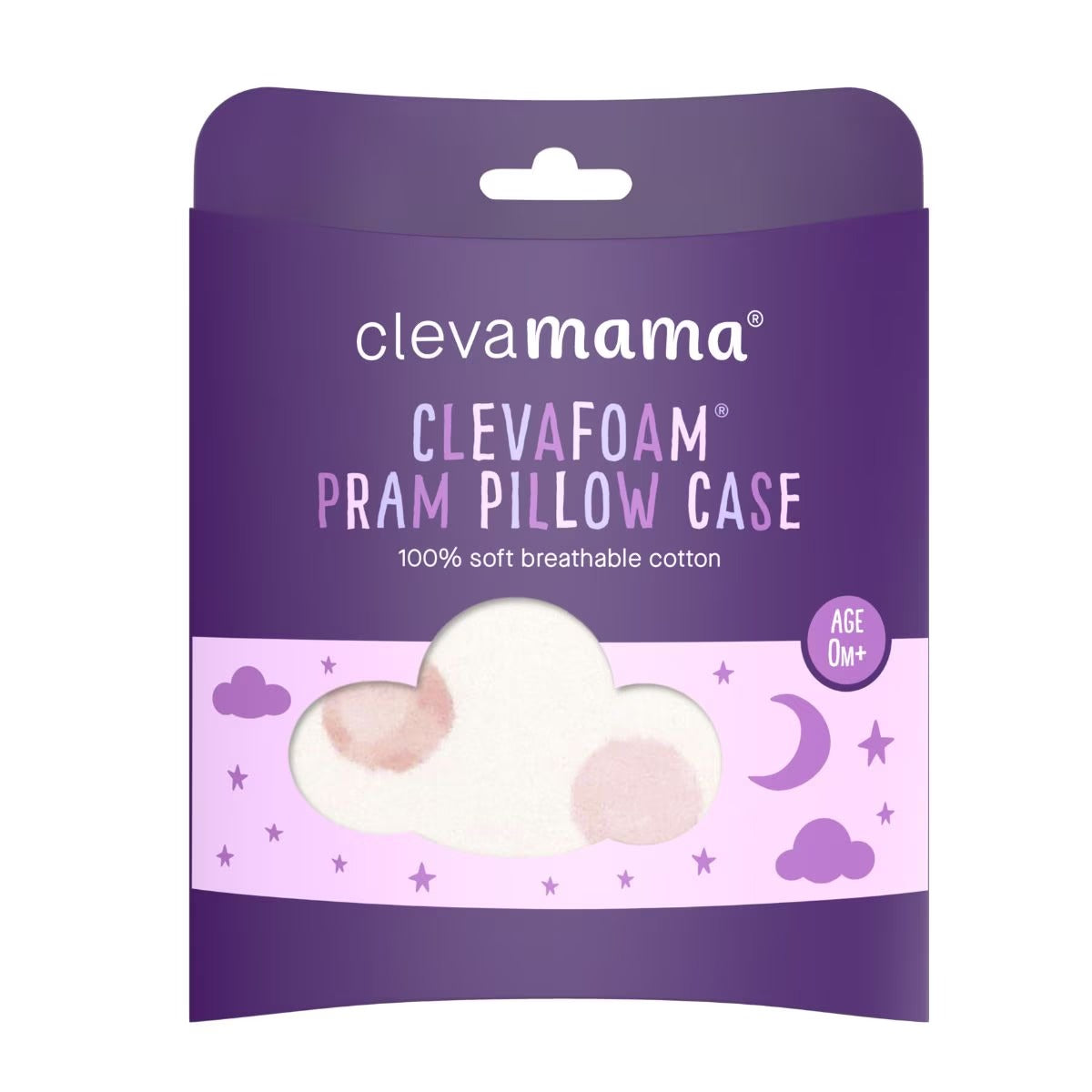 Clevamama Cotton Pillow Case for ClevaFoam Pram Pillow (4 Designs)