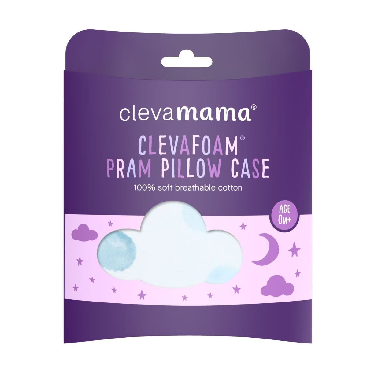 Clevamama Cotton Pillow Case for ClevaFoam Pram Pillow (4 Designs)