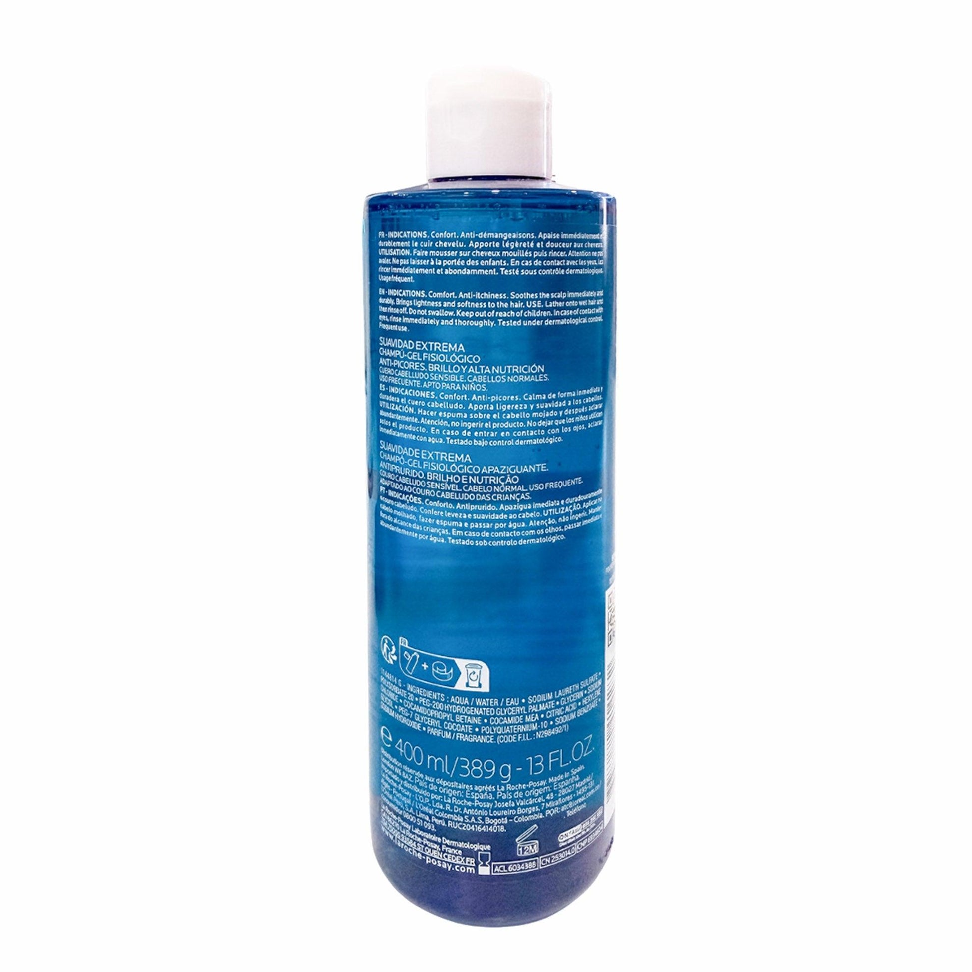 La Roche-Posay Kerium Extra Gentle Soothing Anti-Itching Shampoo, 400ml (Exp 10/28) - Pupsik Singapore