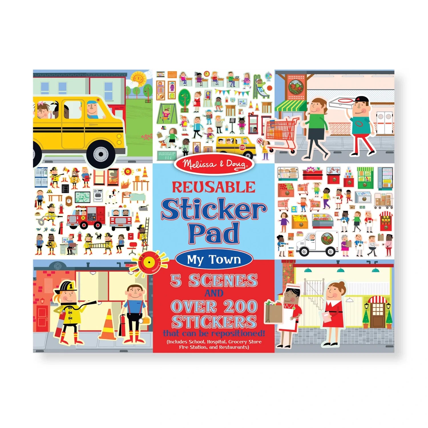 Melissa & Doug Reusable Sticker Pad - My Town - Pupsik Singapore