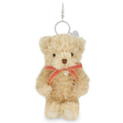 Snuggle Bunnies Arthur The Bear with Red Stripe Ribbon Bow Keyring - Pupsik Singapore