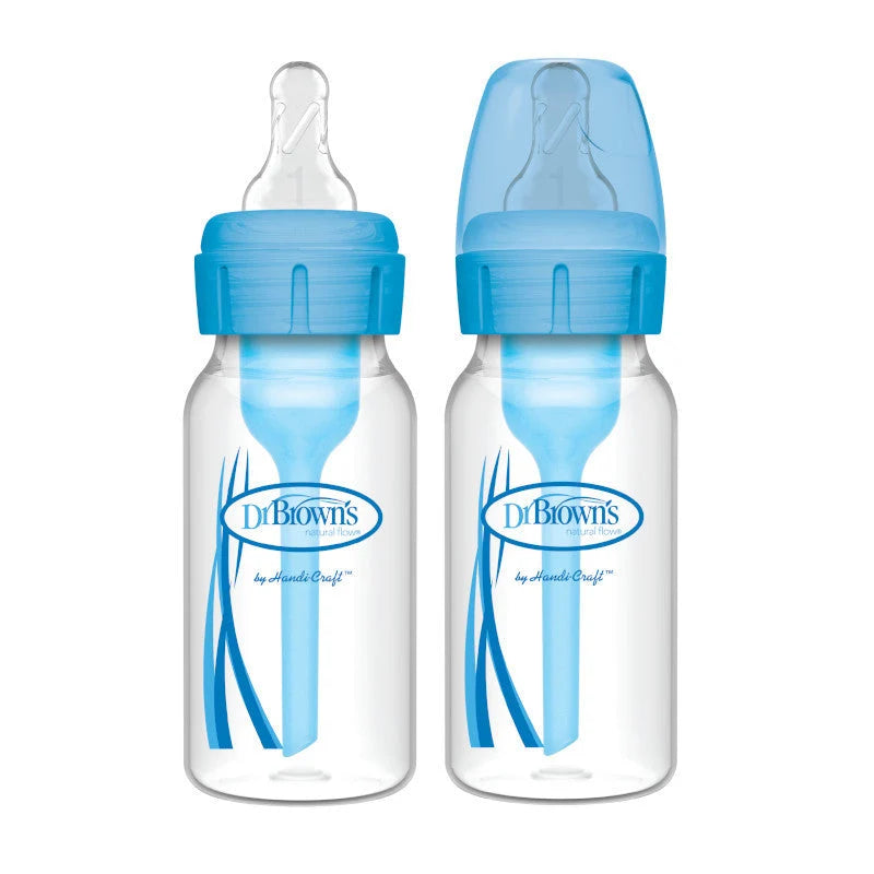 Dr. Brown's Options+ Narrow-Neck PP Baby Bottles, 4oz/120ml (4 Types) | 2/3pk - Various Designs