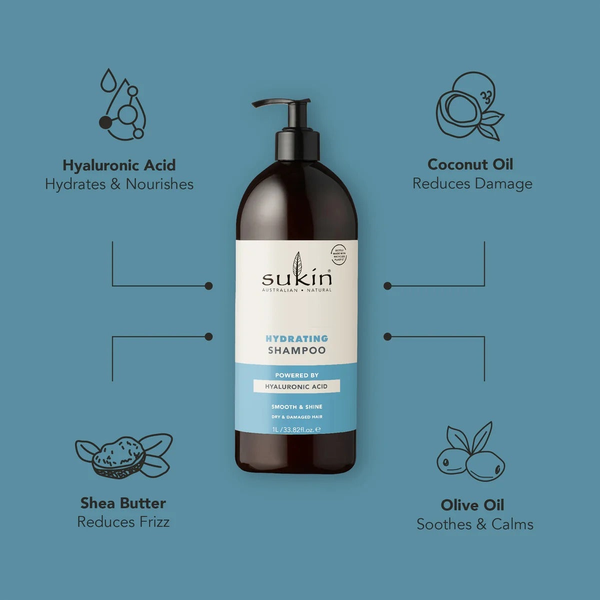 Sukin Natural Hydrating Shampoo, 1L