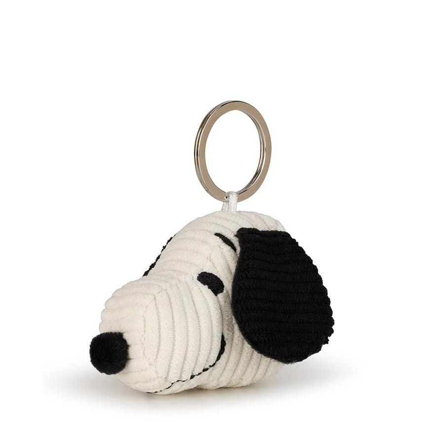 Peanuts Snoopy Head Corduroy Cream Plush Keychain (4.5cm) - Pupsik Singapore