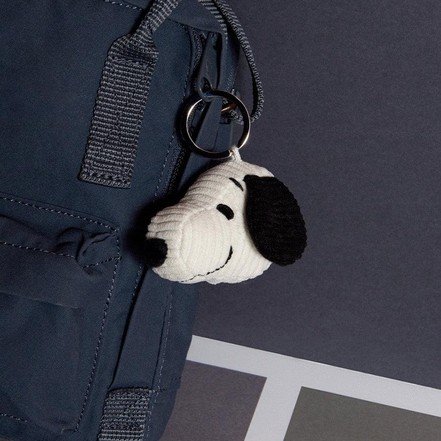 Peanuts Snoopy Head Corduroy Cream Plush Keychain (4.5cm) - Pupsik Singapore