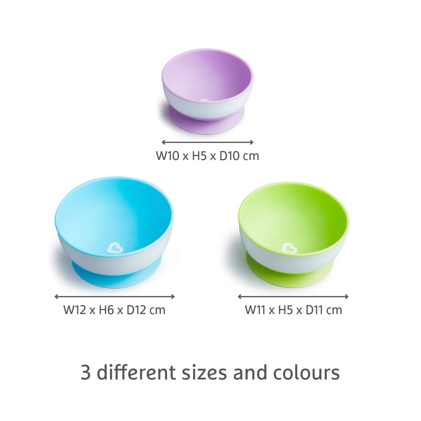 Munchkin Stay Put Suction Bowls, 3pk