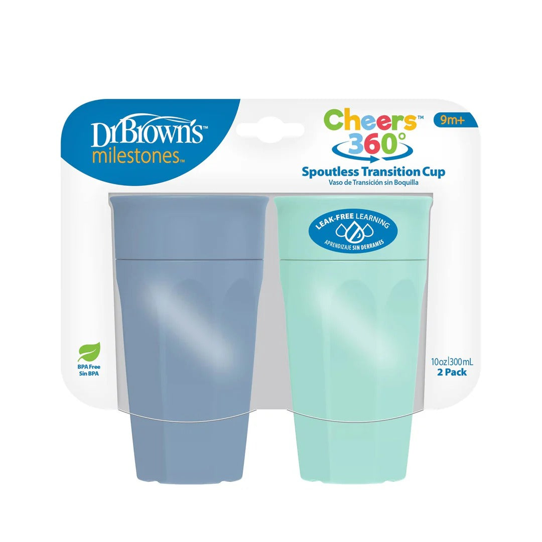 Dr. Brown’s Milestones Cheers360 Cup, 10 oz/300 mL - 2pk (3 Colors)