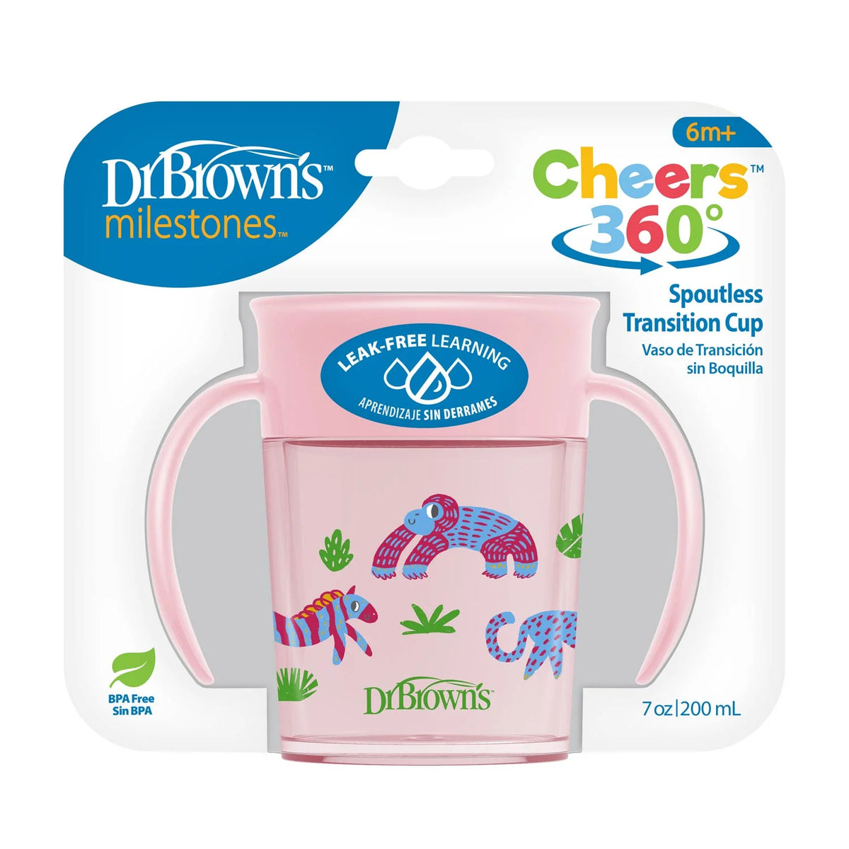 Dr. Brown’s Milestones Cheers360 Cup with Handles, 7 oz/200 mL (4 Designs) | 6M+ - Pupsik Singapore
