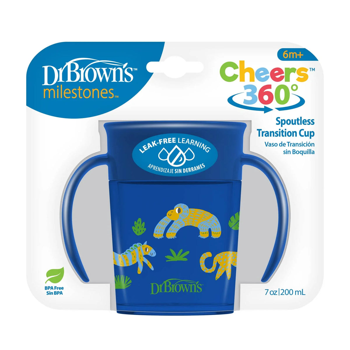 Dr. Brown’s Milestones Cheers360 Cup with Handles, 7 oz/200 mL (4 Designs) | 6M+ - Pupsik Singapore